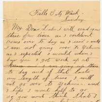 1895 (?) letter to Lulu Herndon by Delph Huffman, Fall City